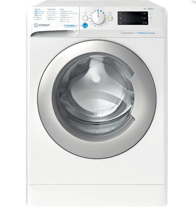Attēls no INDESIT | Washing Machine | BWE 91496X WSV EE | Energy efficiency class A | Front loading | Washing capacity 9 kg | 1400 RPM | Depth 63 cm | Width 59.5 cm | Digital | White