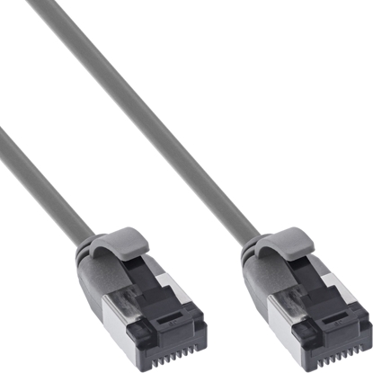 Picture of InLine® Patchkabel slim, U/FTP, Cat.8.1, TPE halogenfrei, grau, 5m