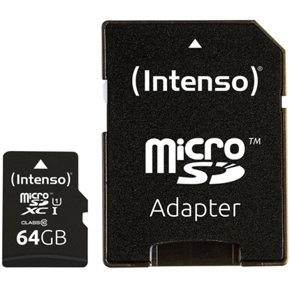 Attēls no Intenso microSDXC           64GB C10 UHS-I Professional + Adapter