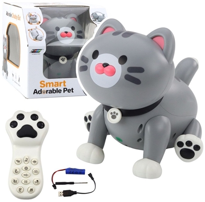 Picture of Interaktywny Robot Kotek Zdalnie Sterowany RC Pilot Szary LEAN Toys