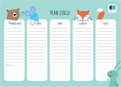 Picture of Interdruk Plan lekcji A4 B&B Kids Pastel (10szt)