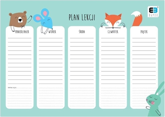 Picture of Interdruk Plan lekcji A4 B&B Kids Pastel (10szt)