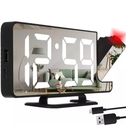 Изображение Izoxis Budzik- zegar LED z projektorem Izoxis 19576