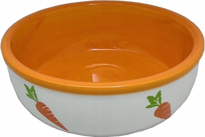 Attēls no Yarro International YARRO MISKA CERAMICZNA DLA                GRYZONI/KRÓLIKA WZÓR MARCHEW 13,5x5cm