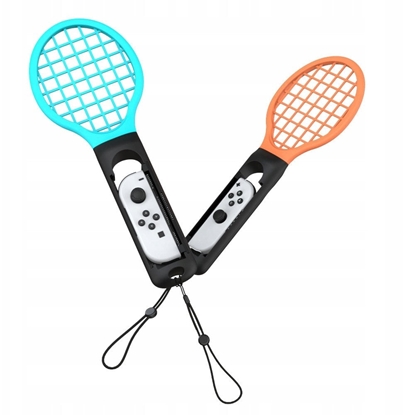 Изображение YAXO Uchwyt do Joy-Con TENNIS PRO SET do NS/NS2 Inferno Orange&Hydro Blue