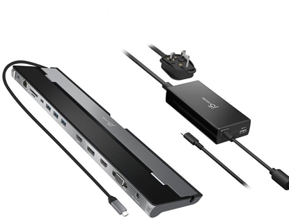 Изображение j5create JCD543P-FN stacja dokujca Przewodowa USB 3.2 Gen 1 (3.1 Gen 1) Type-C Czarny, Srebrny