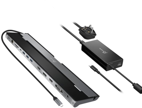 Picture of j5create JCD543P-FN stacja dokujca Przewodowa USB 3.2 Gen 1 (3.1 Gen 1) Type-C Czarny, Srebrny