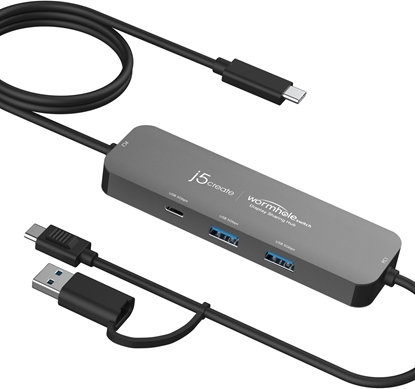 Изображение j5create JCH462-N huby i koncentratory USB 3.2 Gen 1 (3.1 Gen 1) Type-A + Type-C 5000 Mbit/s Szary