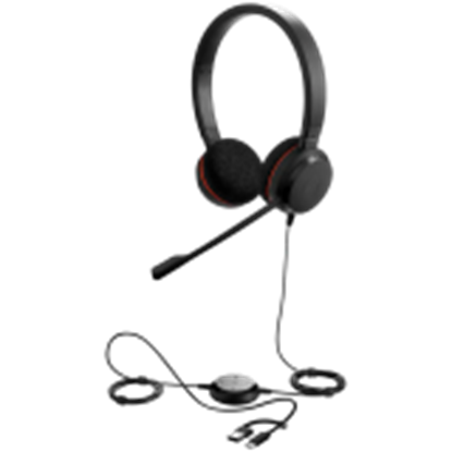 Изображение Jabra Evolve 20 Wired Headphones USB Type-C / USB Type-A