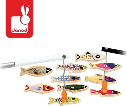 Attēls no Janod Zestaw do owienia magnetyczny drewniany 10 rybek Sardynka