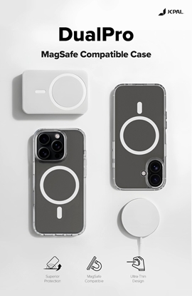 Изображение JCPal DualPro MagSafe Compatible Case - etui MagSafe do iPhone 17 przeroczyste