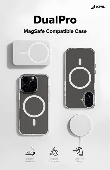 Изображение JCPal DualPro MagSafe Compatible Case - etui MagSafe do iPhone 17 przeroczyste