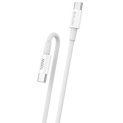 Изображение Jellico B22 Super Fast Universal USB-C to USB-C Data & Fast PD 100W 20V/5A Charger Cable 1m White