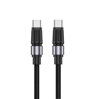 Изображение Jellico B26 Woven Cotton Universal USB-C to USB-C Data & Fast PD 60W Charger Cable 1m Black