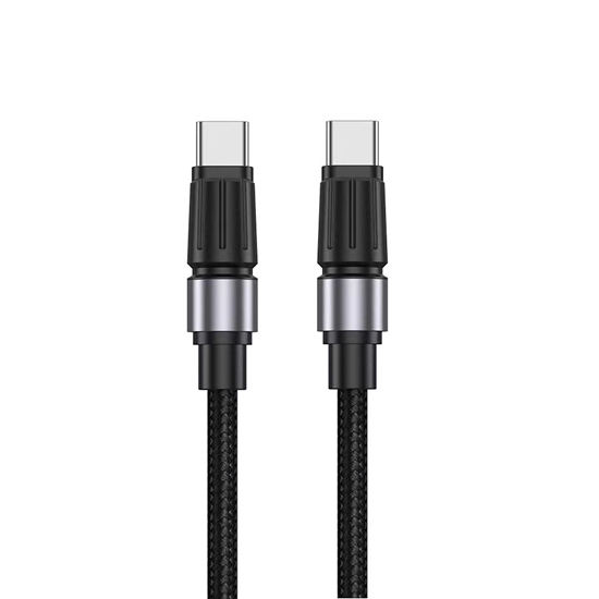 Изображение Jellico B26 Woven Cotton Universal USB-C to USB-C Data & Fast PD 60W Charger Cable 1m Black