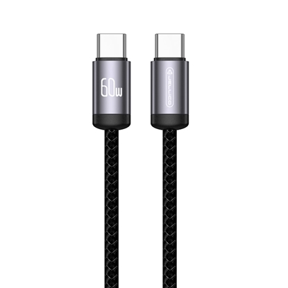 Изображение Jellico B27 Woven Cotton Universal USB-C to USB-C Data & Fast PD 60W Charger Cable 1m Black
