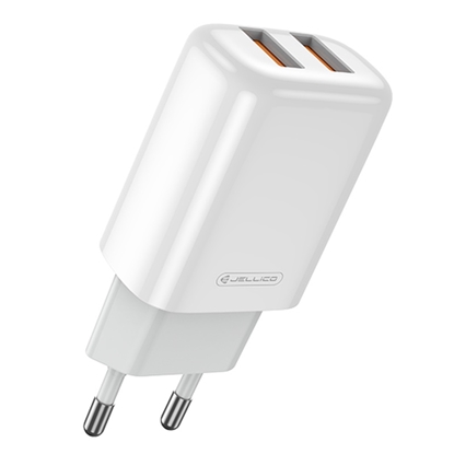 Изображение Jellico EU02 12W 2x USB 2.4A Plug Fast Adaptive Charger Universal for all Mobile Devices White