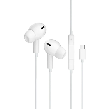 Изображение Jellico X12 In-Ear Music and Calls Headset USB-C (Type-C) 1.2m Cable with Microphone and Remote White