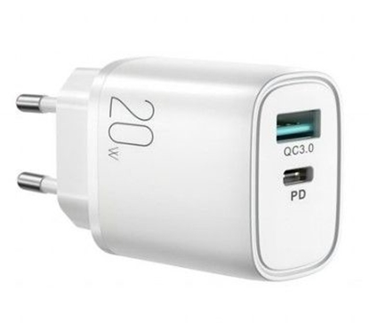 Picture of Joyroom fast charger USB-A QC3.0 / USB-C PD 20W White