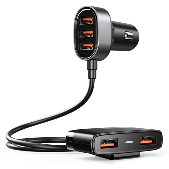 Изображение Joyroom Joyroom fast car charger 5x USB 6.2 A with extension cable black (JR-CL03)
