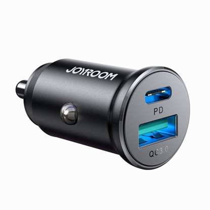 Attēls no Joyroom Joyroom JR-CCN05 30W USB-A USB-C mini car charger - black
