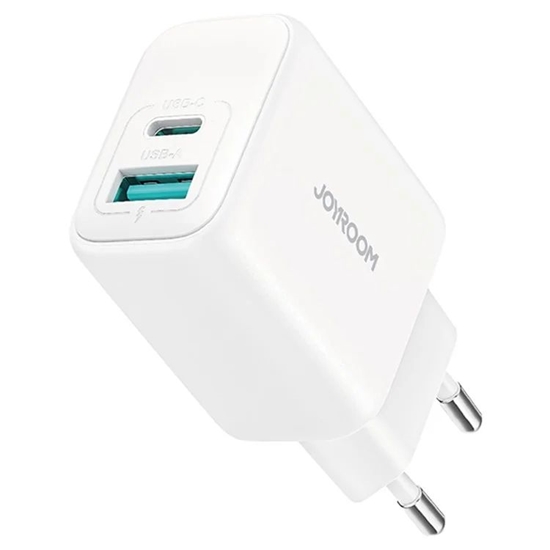 Picture of Joyroom 20W Dual-Port (USB A+ USB C) Charger (EU) White