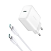 Picture of Joyroom Joyroom JR-TCF24 USB-C PD 30W QC SFC network charger - white + 1m USB-C cable