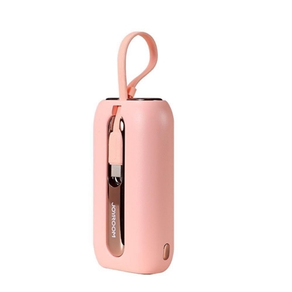 Изображение Joyroom Joyroom mini powerbank 10000mAh Colorful Series 22.5W with 2 built-in USB C and Lightning cables pink (JR-L012)