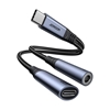 Изображение Joyroom Joyroom SY-C02 2in1 DAC adapter USB-C to USB-C / 3.5 mm mini jack - black