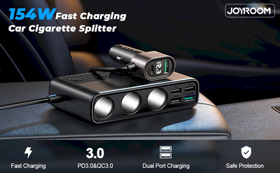 Picture of Joyroom JR-CL06 Multi 3 Sockets and 5 Ports Car Ch