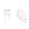 Picture of Joyroom Joyroom JR-TCF20 USB-C PD 20W network charger - white + USB-C / USB-C cable 1m