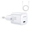 Picture of Joyroom Mini USB C Charger 20W PD with USB C Cable - Lightning Joyroom JR-TCF02 White