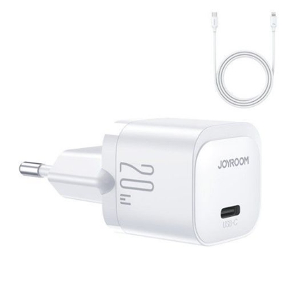 Attēls no Joyroom Mini USB C Charger 20W PD with USB C Cable - Lightning Joyroom JR-TCF02 White