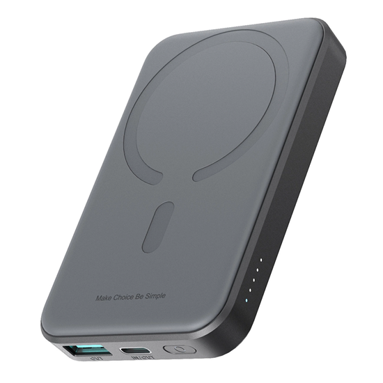 Picture of Joyroom Powerbank Joyroom JR-W020 Mini 5000mAh USB-A USB-C inductive 20W - black + USB-C / USB-C cable