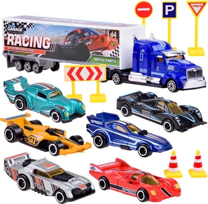 Изображение Jokomisiada Metalowe autka Zestaw resorówek + znaki ZA4005