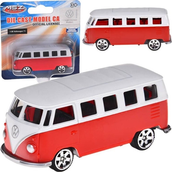Изображение Jokomisiada Metalowe autko licencjonowane Volkswagen T1 1:56 resorówka resorak ZA5063