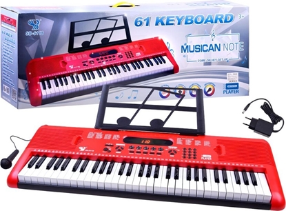 Picture of Jokomisiada Organy Keyboard z mikrofonem 61kl czerwone IN0132