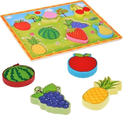 Picture of Jokomisiada Ukadanka drewniana edukacyjne puzzle OWOCE dopasuj 8 ele ZA5255