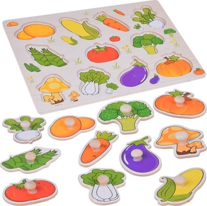 Picture of Jokomisiada Ukadanka edukacyjna puzzle drewniane warzywa dopasuj 11ele ZA5258