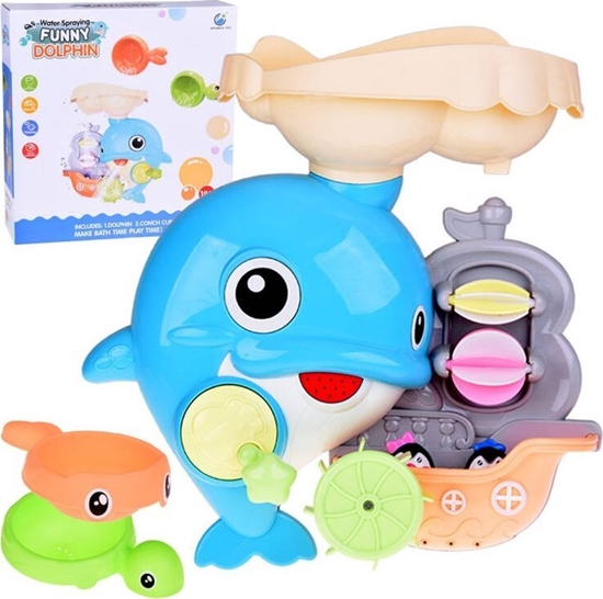 Picture of Jokomisiada Wesoy Delfin zabawka do kpieli + ódka z pingwinami ZA5064