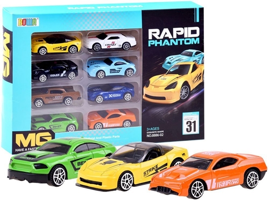 Изображение Jokomisiada Zestaw autek 8 resoraków metalowe pojazdy ZA3234