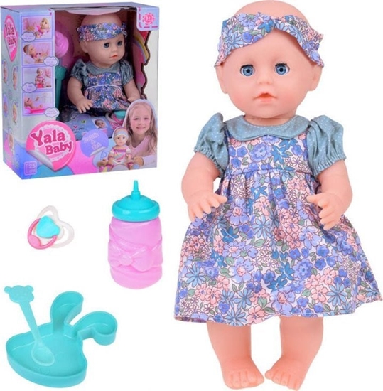 Picture of Jokomisiada Zestaw Gumowa Lalka BOBAS + akcesoria + pije + sika + rusza oczami ZA5154