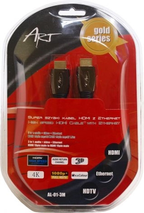 Изображение Kabel Art HDMI - HDMI 3m czarny (AL-01-3M)