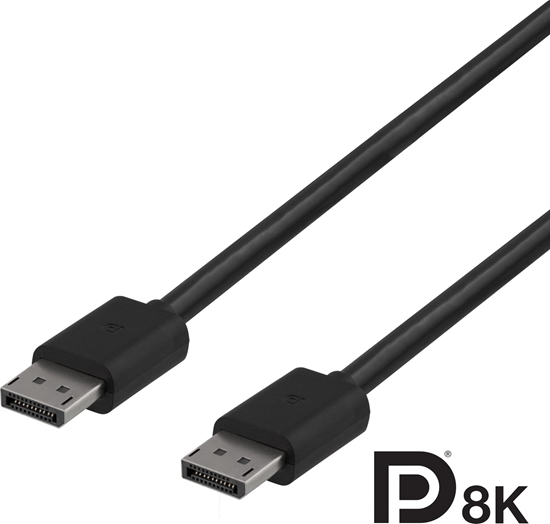 Изображение Kabel Deltaco DisplayPort kabelis DELTACO 8K, DP 1.4, 2m, juodas / DP8K-1020-K / R00110015