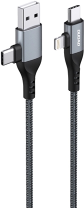 Attēls no Kabel USB Dudao USB-A + USB-C - USB-C + Lightning 1 m Czarny (6976625334797)