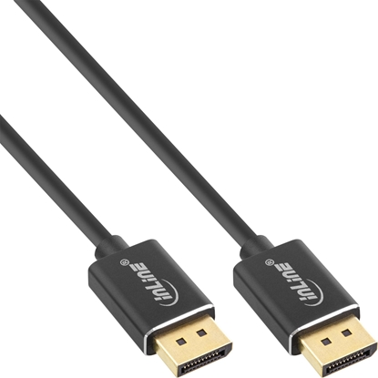 Attēls no Kabel InLine InLine® DisplayPort 1.4 cable, slim, 8K4K, black, gold, 2m