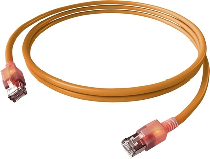 Picture of Kabel krosowy EasyLan S/FTP DualBoot LED Cat.6A, RJ45 / RJ45, LSOH, pomaraczowy, 5 m