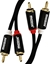Attēls no Kabel Mozos RCA (Cinch) x2 - RCA (Cinch) x2 1m czarny (MCABLE-2R2R)