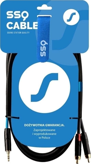 Picture of Kabel SSQ Jack 3.5mm - RCA (Cinch) x2 1m czarny (SS-1421)