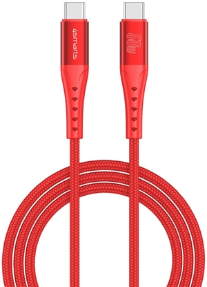 Attēls no Kabel USB 4smarts USB-C - USB-C 1.5 m Czerwony (541453)